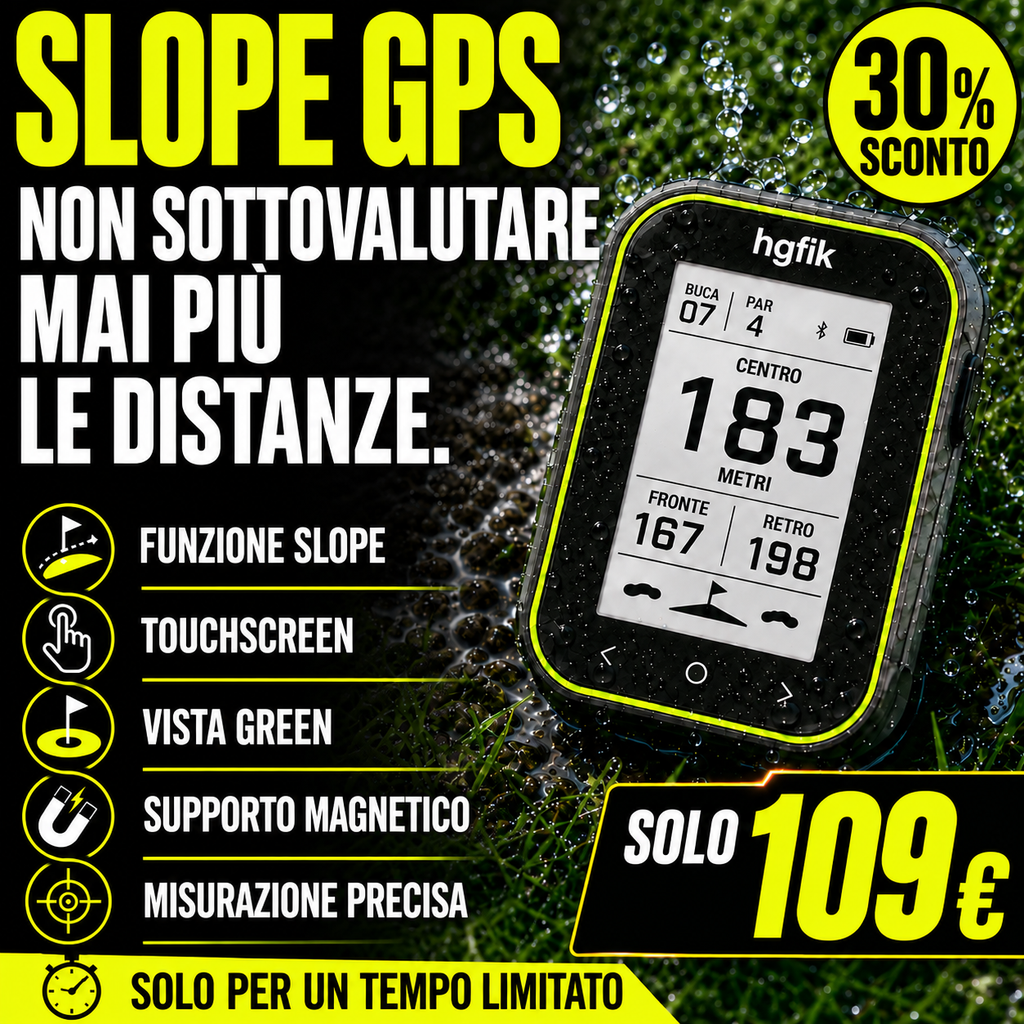 Telemetro GPS da golf con funzione Slope e pratica clip di fissaggio