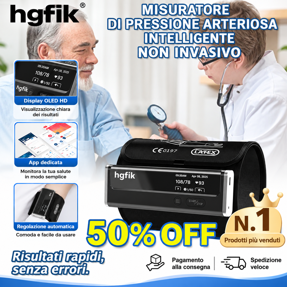 Misuratore di pressione smart 12 in 1 non invasivo con monitoraggio avanzato