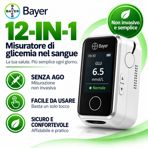 Dispositivo smart 12 in 1 per monitoraggio di glucosio e parametri vitali