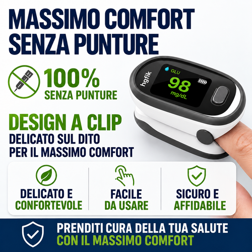 L-X1.36 Misuratore di glicemia non invasivo con clip da dito