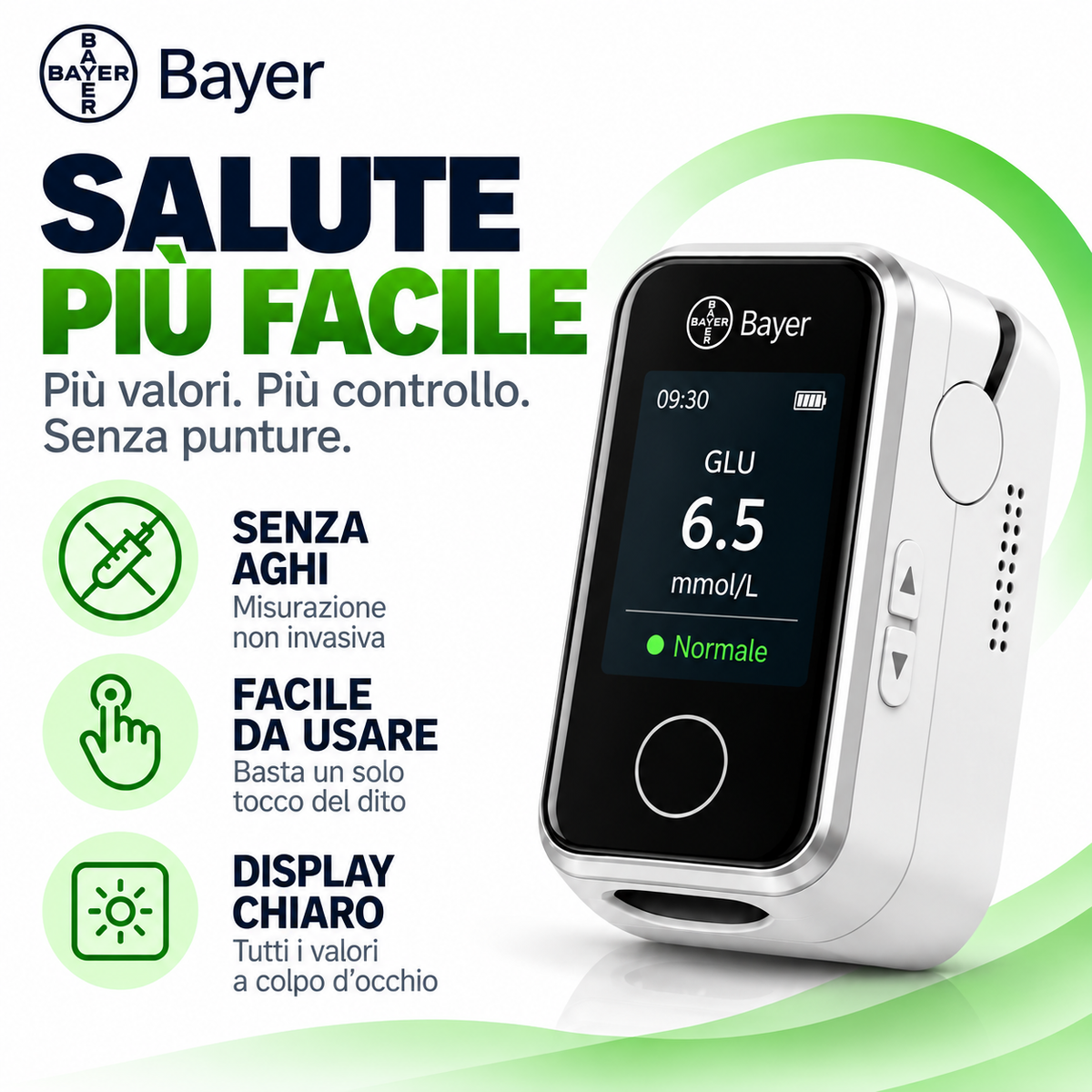 Dispositivo smart 12 in 1 per monitoraggio di glucosio e parametri vitali